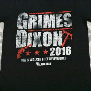 The WALKING DEAD Grimes x Dixon 2016 Election Tee Sz Mediun